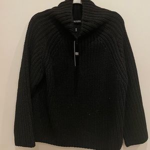 Missguided black chunky knit cowl neck sweater size 4